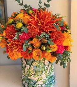 Box Grande Mix Dalias Naranjas