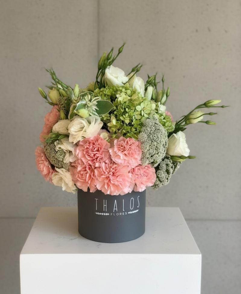 Box Gris Mediano claveles