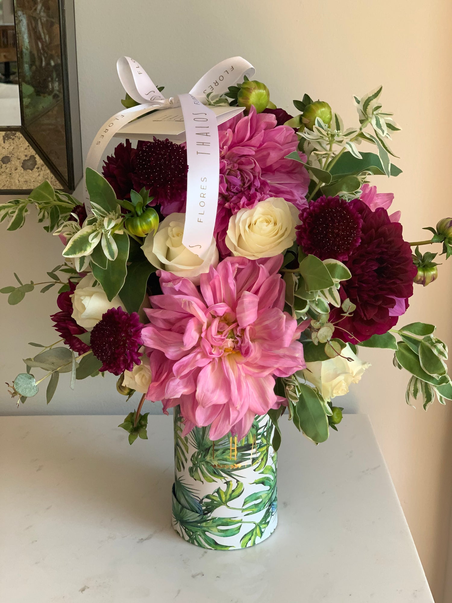 Box Selva Chico Dahlias vino