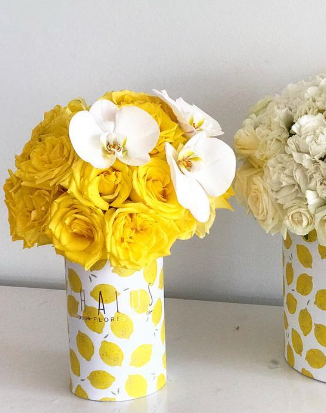 Box Limones Chico con orquídeas