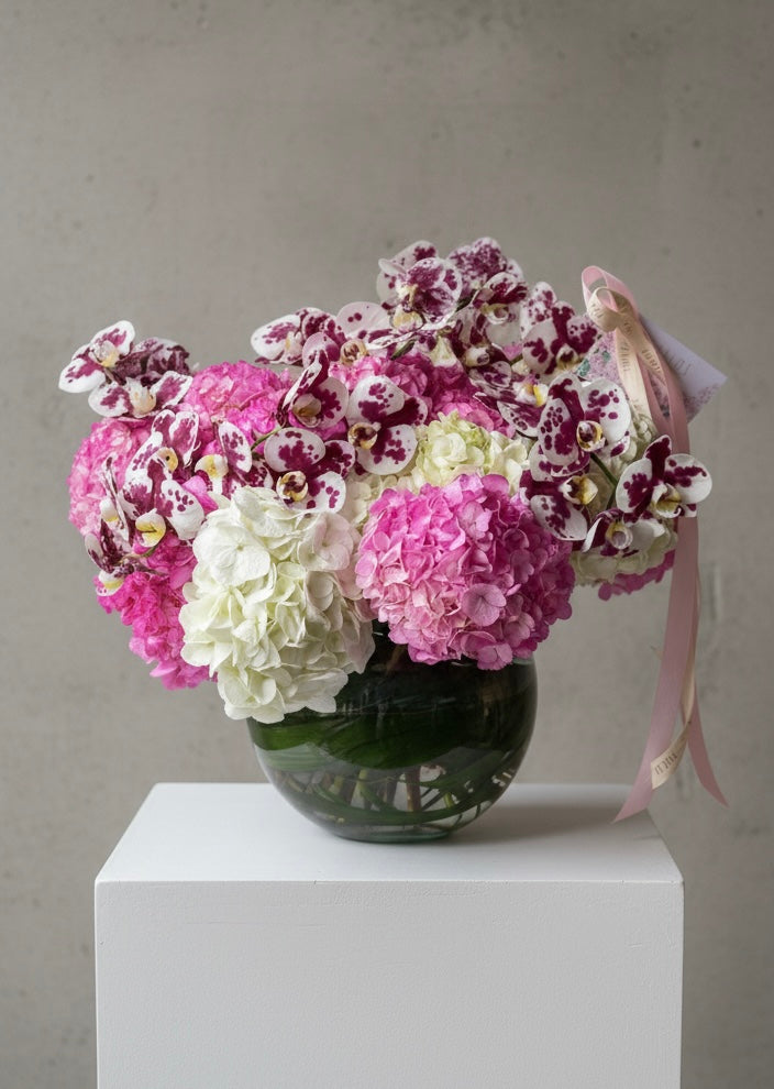 Pecera Hortencias y Orquídeas