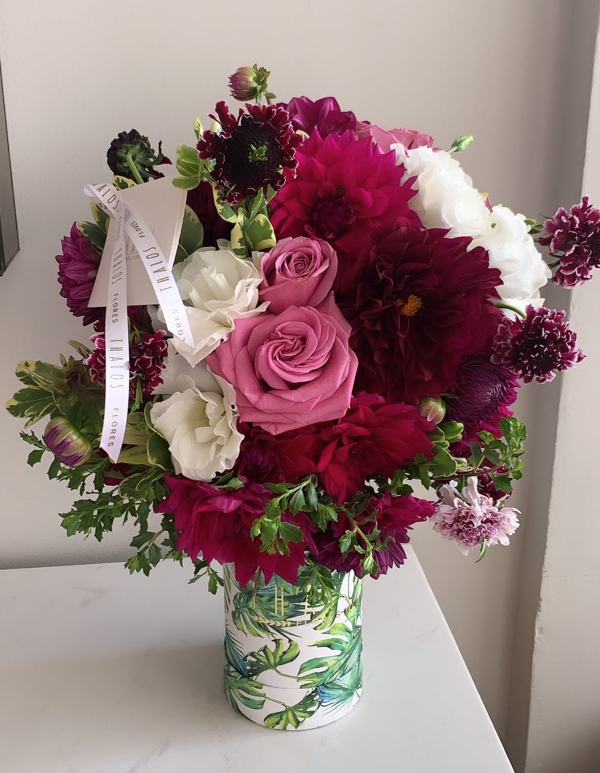 Box Selva Chico Dahlias vino