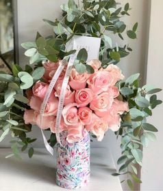 Box Chico Medio Circular Rosas