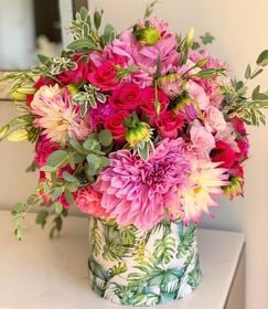 Box Grande Mix Dalias Rosas