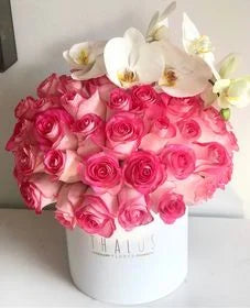 Box Grande Rosas Orquídeas