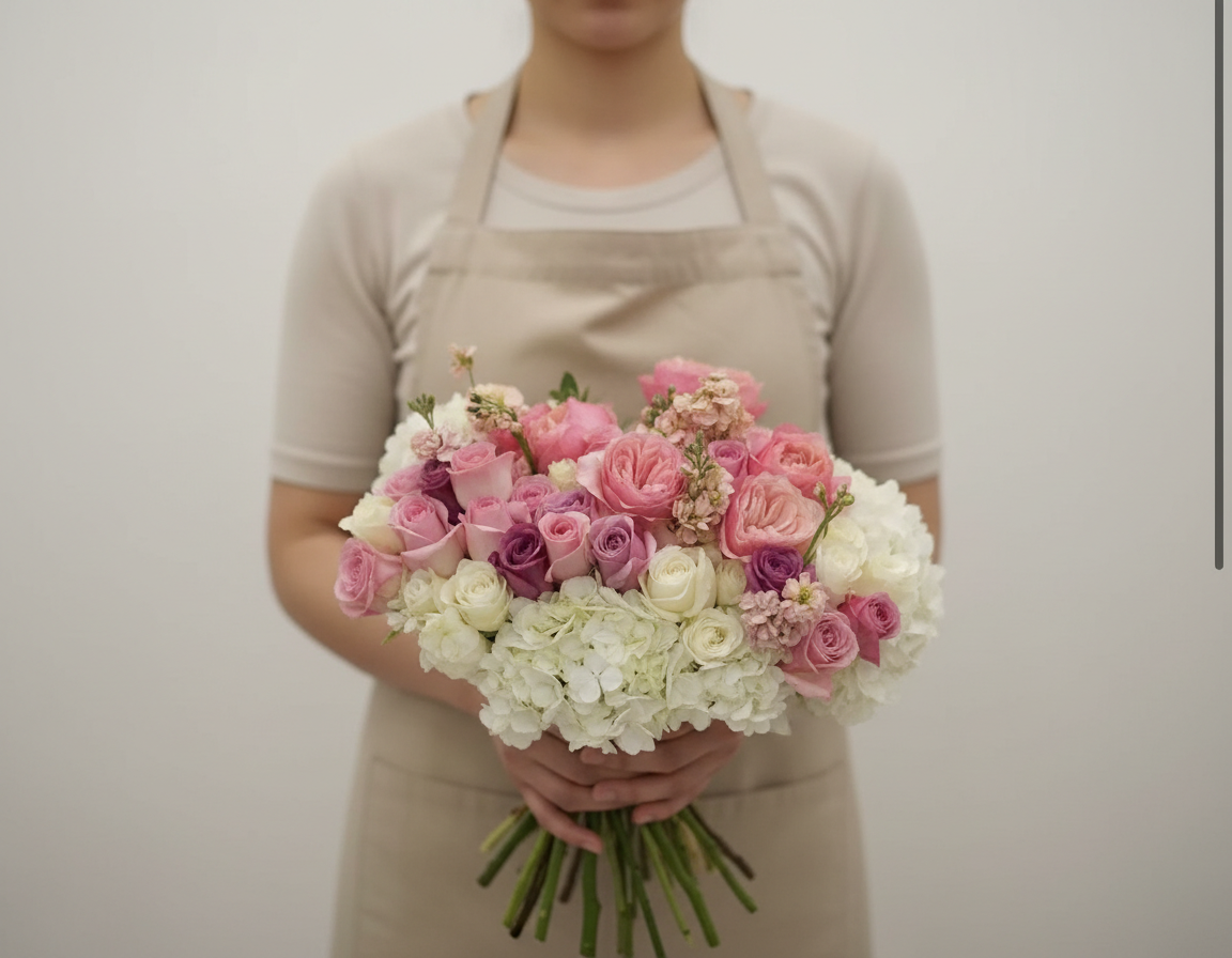 Bouquet Rosa inglesa y Hortensia
