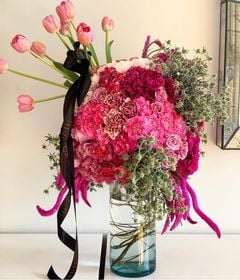 Florero Alto Mix Rosas y Tulipanes