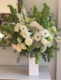 Florero de Cerámica Alto Mix Blanco y Verde