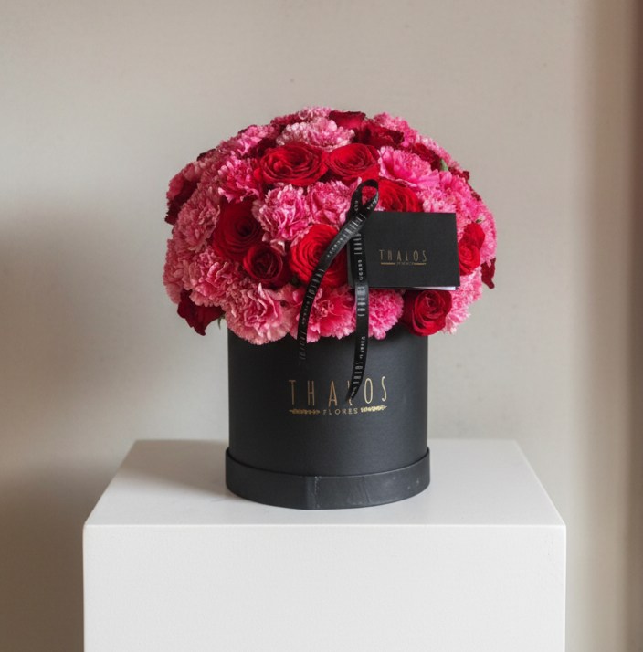 Box Negro Grande Rosas y Claveles
