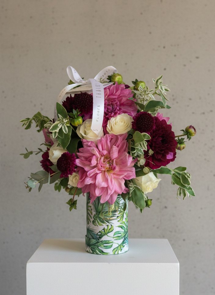 Box Selva Chico Dahlias vino