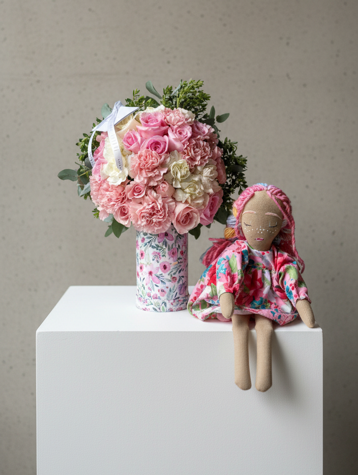 Box Flores + Muñeca